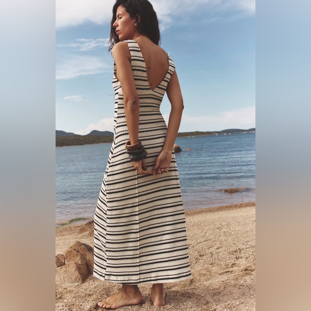 NWT Zara Rustic Midi Dress - Picture 3 of 5